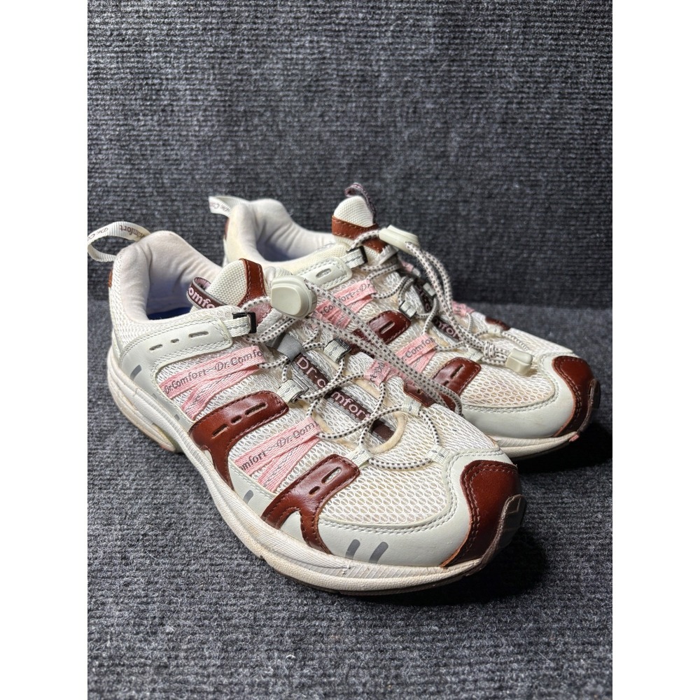 Dr. Comfort Refresh 3965 Womens White Brown Pink Walking Shoes Sneakers 10M